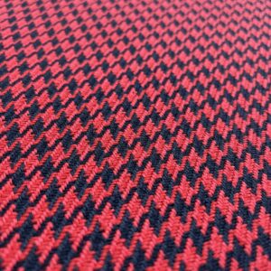 Bezugsstoff Hahnentritt schwarz / rot