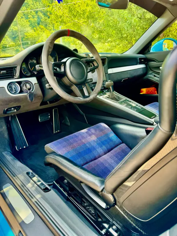 Innenflächen passend für Porsche Sportschalensitz mit Bezugsstoff Multicolor blau – Bild 4