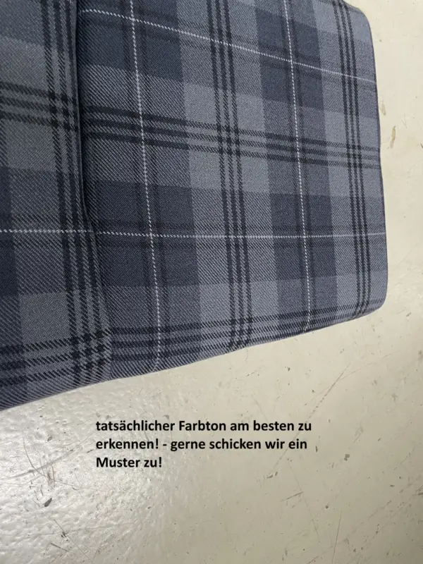 Bezüge für Innenflächen passend für Porsche Vollschalensitz mit Bezugsstoff Schottenkaro blau - grau