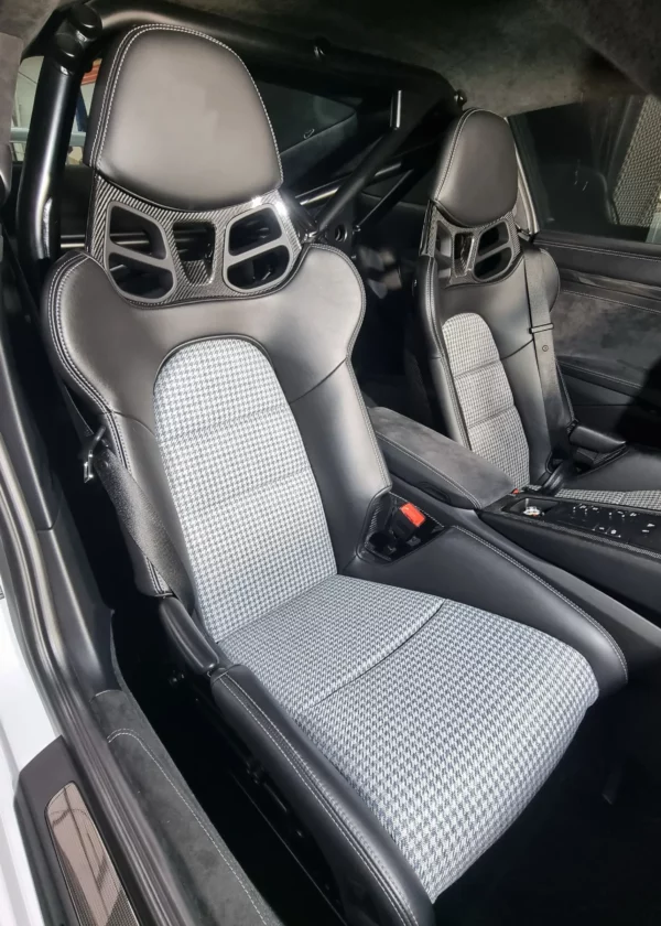 Innenflächen passend für Porsche Vollschalensitz mit Bezugsstoff Hahnentritt blau – Bild 3