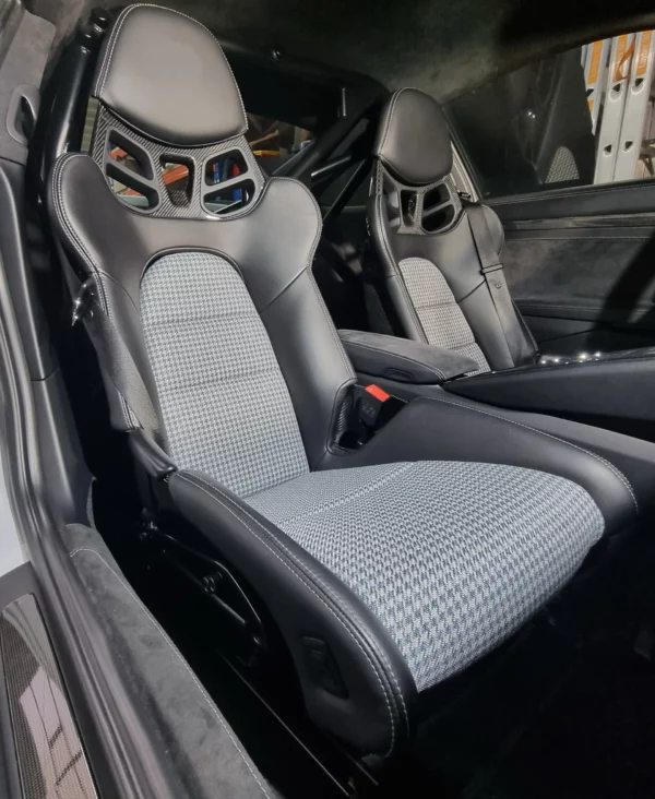 Innenflächen passend für Porsche Vollschalensitz mit Bezugsstoff Hahnentritt blau