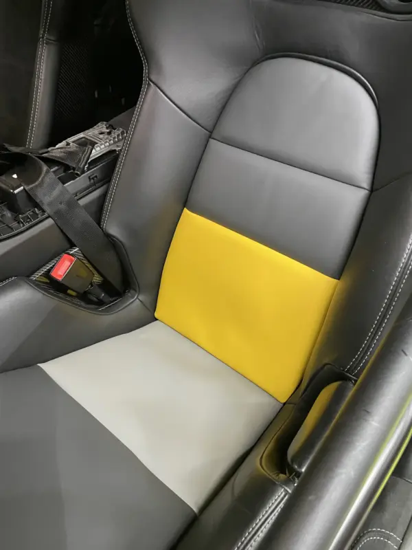 Bezüge für Innenflächen passend für Porsche Vollschalensitz mit Leder gelb/ grau