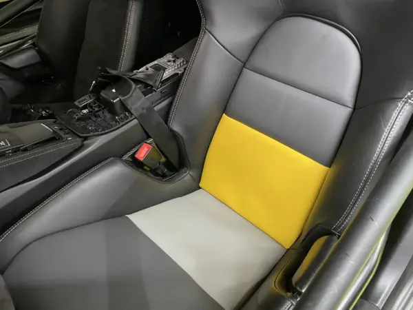 Bezüge für Innenflächen passend für Porsche Vollschalensitz mit Leder gelb/ grau
