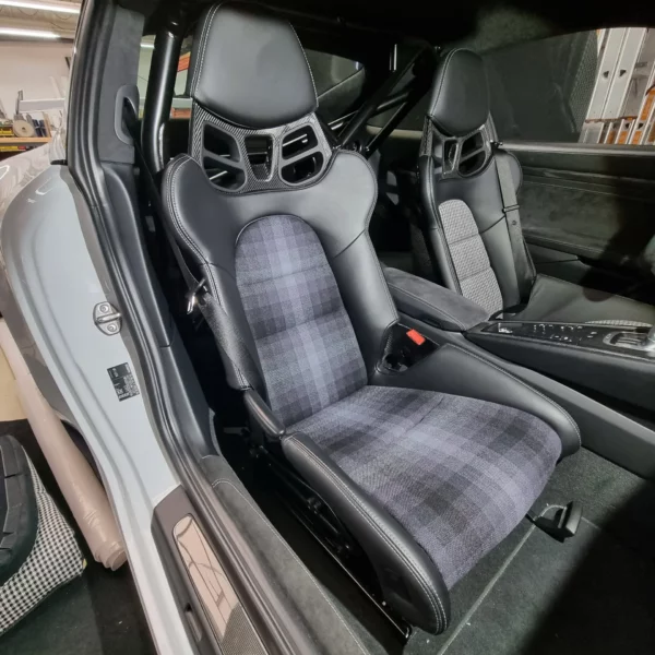 Innenflächen passend für Porsche Vollschalensitz mit Bezugsstoff Multicolor dunkelgrau
