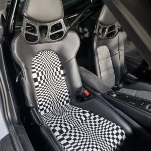 Innenflächen passend für Porsche Vollschalensitz mit Bezugsstoff Pascha schwarz / weiß