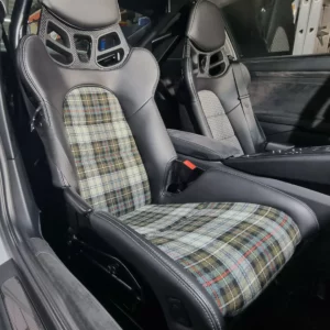 Innenflächen passend für Porsche Vollschalensitz Schottenkaro grün 4AD
