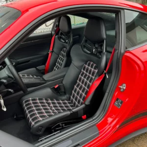 Innenflächen passend für Porsche Vollschalensitz mit Bezugsstoff Schottenkaro schwarz / rot / weiß