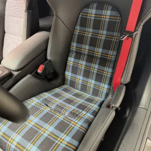 Bezüge für Innenflächen passend für Porsche Vollschalensitz mit Bezugsstoff Schottenkaro blau - gelb