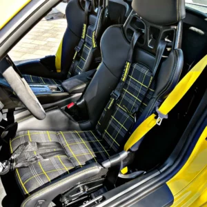 Innenflächen passend für Porsche Vollschalensitz mit Bezugsstoff Schottenkaro gelb GT