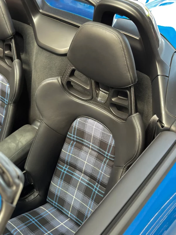 Innenflächen passend für Porsche Vollschalensitz mit Bezugsstoff Schottenkaro blau PA – Bild 3